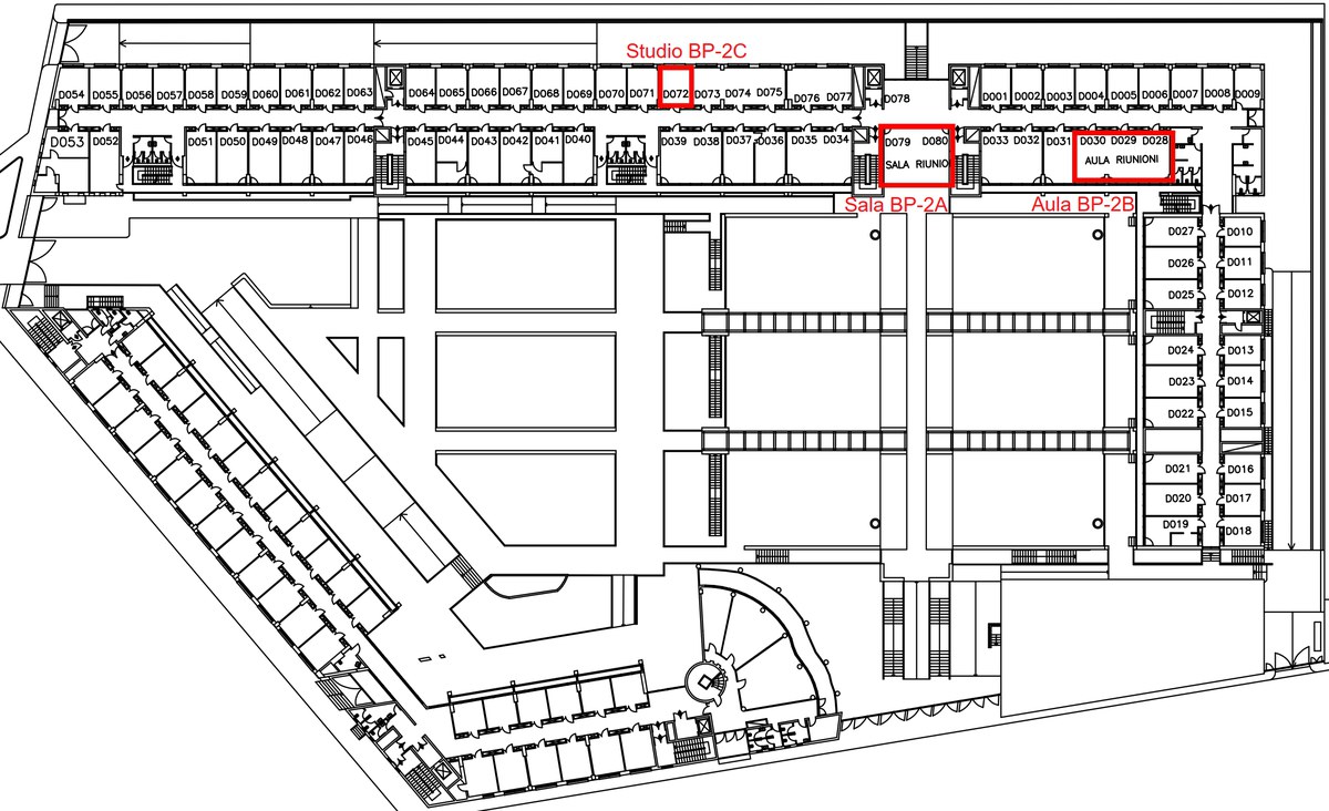 map of the second floor in Viale Carlo Berti Pichat 6/2